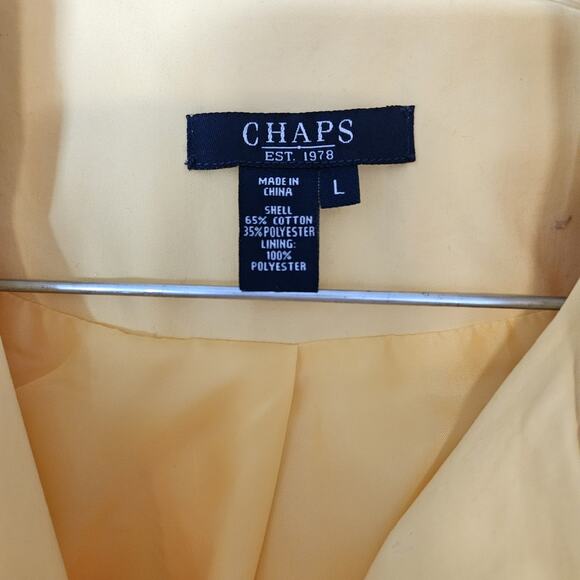 Chaps Womens Large Swing Coat Bright Yellow 80s Retro Classic Preppy Nautical - Picture 3 of 9